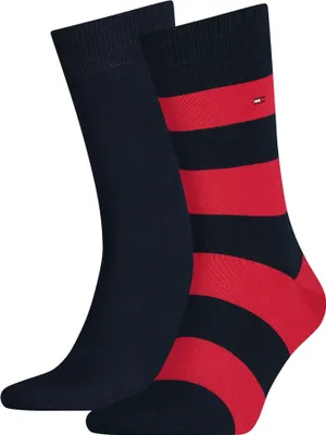 Produktbild von 2er Pack TOMMY HILFIGER Rugby Stripe Socken Herren 085 - tommy original 39-42