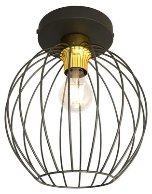 Zdjęcie produktu dla Lampa sufitowa Nest ze stali w kolorze czarnym i złotym