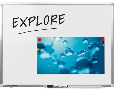 Image de Tableau blanc Legamaster PREMIUM PLUS 45 x 60 cm, résistant aux rayures, émaillé, blanc, cadre en aluminium, coins en plastique blanc, étagère de 30 cm