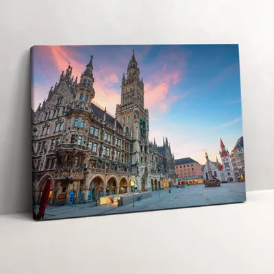 Produktbild von Marienplatz in München – Leinwandbild Wandbild – 80x60 cm – Leinwandbilder – Wandbilder – Schlafzimmer – Flur