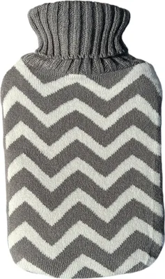 Immagine prodotto di Borsa dell'acqua calda con copertura in maglia - 2 litri - grigio - 31 x 19 cm