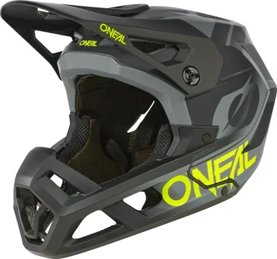 Produktbild von Oneal SL1 Strike Downhill Helm, schwarz matt/grau/neon-gelb, L (59/60)
