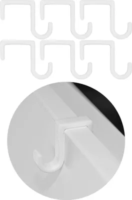 Produktbild von 6x Türhaken Türklemme Türklammer Falzmaß 20 mm Türclip Türhaken Tür Kleiderhaken Universal Weiß