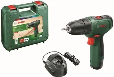 Image de Bosch EasyDrill 1200, 12 V, 1,5 Ah, 1500 t/min, 30 Nm, 2 batteries rechargeables, chargeur, jeu de forets et d'embouts, mallette professionnelle