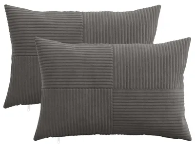 Productafbeelding van vidaXL Kussenhoezen, 2 stuks, ALMELO, donkergrijs, 40 x 60 cm, cordura