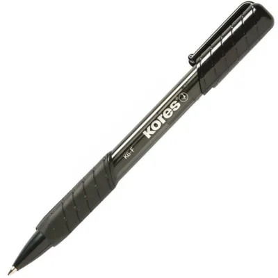 Obrázek produktu pro Kores 38621, Spona, Zasouvací propiska se sponou, Doplnitelný, Černá, 12 kusů, Pokuta