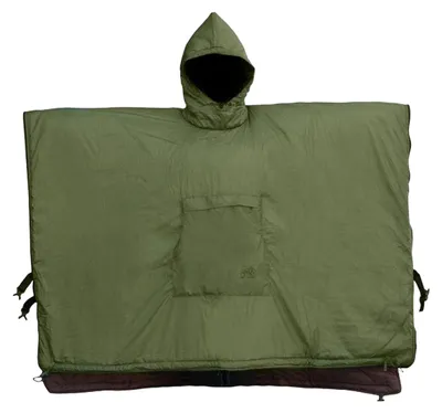 Image de Offlander - Poncho pour hommes/femmes unie, isolant, imperméable, camping PP12309 (taille unique) (marron/vert)