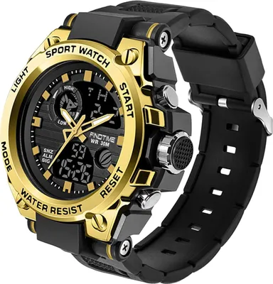 Produktbild von Herren Sport Uhren Militär Outdoor Große Armbanduhr Digital Analog Zwei Zeitzonen LED Kalender Männer Jungen