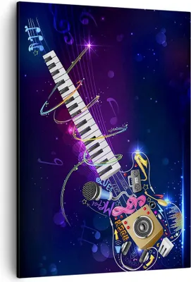 Produktbild von Bild auf Leinwand - Leinwandbild - Einteilig - Gitarre Instrument Musik Notiz - 50x70cm - Wand Bild - Wanddeko - Wandbilder - Leinwanddruck - Wanddekoration - Leinwand bilder - Wandbild - PA50x70-2724