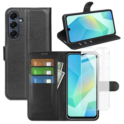 Produktbild von Handyhülle + Schutzglas für Samsung Galaxy A17 5G / 4G Kunstleder Klapptasche
