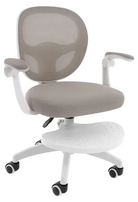 Zdjęcie produktu dla Krzesło do biurka dla dzieci - Ergonomiczne krzesło do nauki i pracy - Regulowane podłokietniki - Regulowana wysokość - Obrót o 360° - Maksymalne obciążenie: 50 kg - Szare
