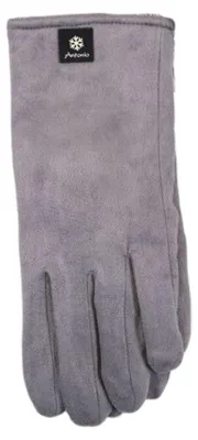 Imagen del producto de Guantes de invierno para mujer con forro: Guantes de invierno de ante con forro de pelo suave. Guantes con tecnología táctil: Color gris