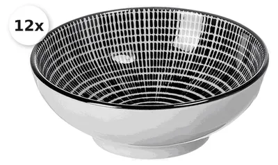 Produktbild von Schale 8cm flach 12er Set Takeo Stripes