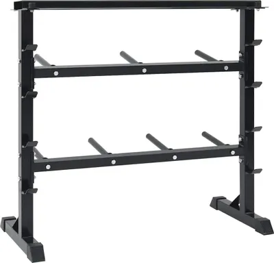 Produktbild von vidaXL Hantel Rack Schwarz 99 x 45 x 95,5 cm Pulverbeschichteter Stahl