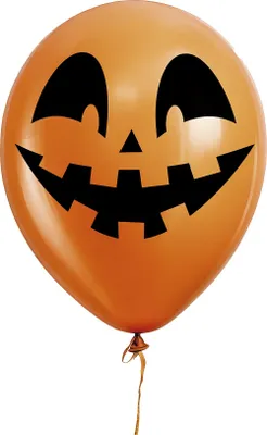 10 Halloween-Pompoenballons, 30 cm, orange-schwarz, Latex