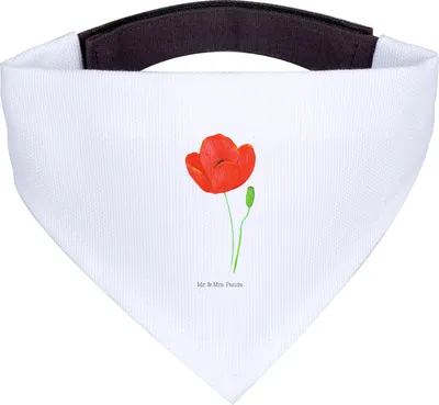 Produktbild von Mr. & Mrs. Panda Halstuch Blume Mohnblume - Weiß - Geschenk, Motivation, Hund, Für Hunde, Hundehalstuch, Tuch, Mohn, Religion, Garten, Respekt, Selbstliebe