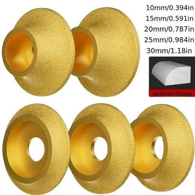 Imagen del producto de 5 superficies de rectificado con diamantes, templadas al vacío, con una altura de trabajo de 10 mm a 30 mm, para el acabado de superficies de baldosas y metales