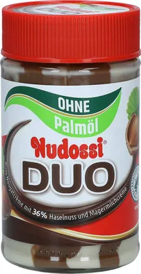 Immagine prodotto di Nudossi Duo senza olio di palma 300 g Crema di nocciole e crema al latte