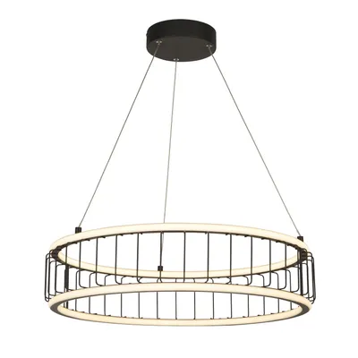 Obrázek produktu pro Moderní lustr Circle Steel Black Aluminium White Led 46,4W 3000K