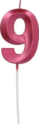 Produktbild von Tortenkerze Zahl 9 Glamour Pink 7cm