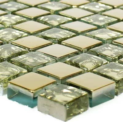 Produktbild von Glasmosaik Fliesen Moldau Gold