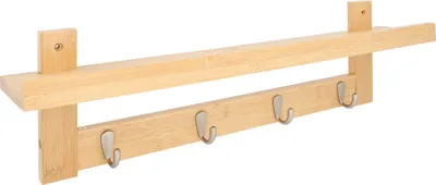 Produktbild von QUVIO Wandgarderobe mit Regal - Garderobenständer Holz - 12 x 61 x 18 cm