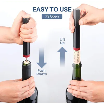 Produktbild von Luftpumpe Weinöffner mit Folienschneider,Wein luftdruck Flaschenöffner,Tolles Geschenk für Weinliebhaber
