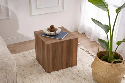 Produktbild von Skye Decor, Küp - Walnut, Beistelltisch, Nussbaum, 100 % MDF, 45 x 45 x 50