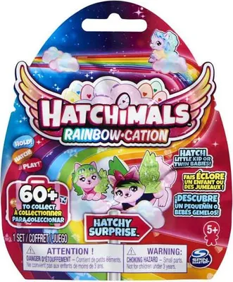 Produktbild von Hatchimals Rainbowcation Family Surprise Einzelpack mit 1 Little Kid CollEGGtibles Sammelfigur oder 2 Babys, 5 Jahr(e), Gemischte Farben