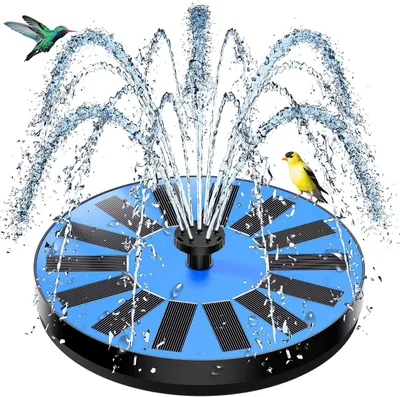 Zdjęcie produktu dla Solar Fountain, 100% szkło, fontanna pływająca, 8 efektów, do ogrodu, stawu, kąpieli dla ptaków