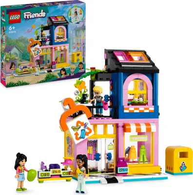 Produktbild von LEGO Friends Vintage-Modegeschäft, Bausatz für Kinder mit Spielzeug-Laden, Figuren und Katze, Modell für Rollenspiele zur sozial-emotionale Entwicklung, Geschenk für 6-jährige Mädchen und Jungen 42614