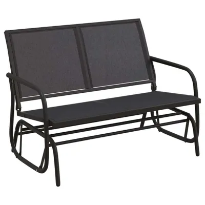 Obrázok produktu pre vidaXL Záhradná hojdacia lavica čierna 120,5x76x86,5 cm Textil a oceľ