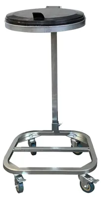 Müllsackständer 120 l mit Deckel und 4 Rollen, Metall