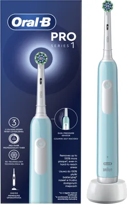 Immagine prodotto di Oral-B | Spazzolino elettrico | Pro Series 1 Cross Action | Cordless | Per adulti | Numero di testine incluse 1 | Numero di modalità di spazzolamento 3 | Blu Caraibi