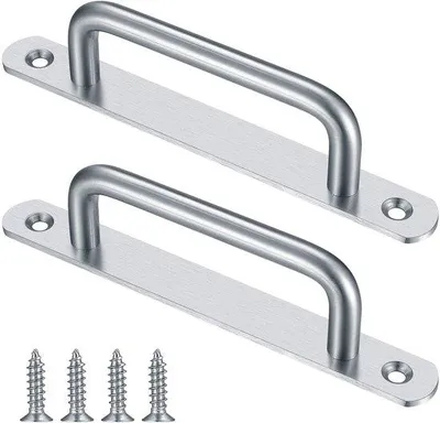 Obrázok produktu pre Sada dverových kľučiek z nehrdzavejúcej ocele Unyqoos® pre posuvné dvere, skrine a vonkajšie použitie – 160 mm, 2 kusy, brúsený povrch, strieborná farba
