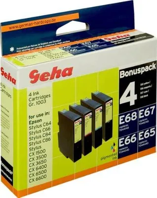 Produktbild von Geha Multipack (E65, E66, E67, E68) für Epson Stylus C64, C66, C84, C86, CX6400, CX6600