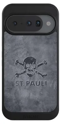 Produktbild von NIVOCASE Hülle für Google Pixel 10  Handyhülle NIVOcore Case Schwarz Beton FC St. Pauli Logo