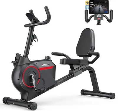 Obrázok produktu pre Domáci rotoped, inteligentný magnetický rotoped s Bluetooth, vnútorný cvičebný rotoped s nosnosťou do 136 kg, LCD displej, nastaviteľné sedadlo pre kardio tréning