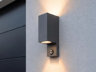 Produktbild von Außenwandleuchte mit Bewegungsmelder, Up & Down Anthrazit, eckig, mit GU10 LED