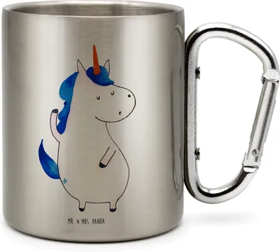 Produktbild von Mr. & Mrs. Panda Teebecher Einhorn Mann - Transparent - Geschenk, Edelstahl-Thermobecher, Cool, Unicorn, Metallbecher, BFF, Bester Freund, Teetasse, Thermobecher, Party