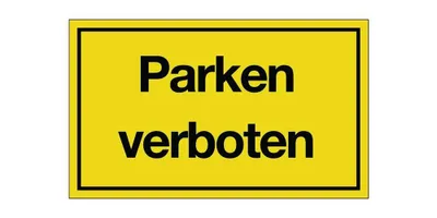 Produktbild von Hinweiszeichen Parken verboten L250xB150mm gelb schwarz Ku.