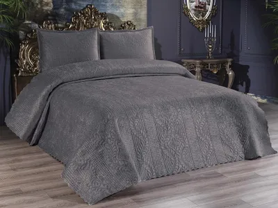 Produktbild von L'Essentiel Linge de Maison, Velica - Anthracite, Tagesdecken, Anthrazit, Samt, 230 x 250 cm