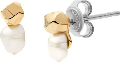 Produktbild von Skagen SKJ1881710 Damen Ohrstecker AGNETHE PEARL Edelstahl Gold Weiß