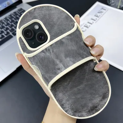 Produktbild von Für iPhone 15 Creative Denim Slipper Design TPU Telefongehäuse (Black)