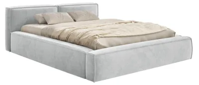 Image de Selsey Tilves Slim - Lit Tapissé 140x200 avec Tiroir de Lit et Sommier, Velours, Gris Clair