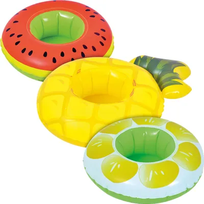 Produktbild von Avenli Getränkehalter 'Freches Früchtchen', 20x20 cm, 0,03 kg, PVC, 3-fach sortiert, Gelb Grün Weiß Rot, für Pool, Strand & Garten, ab 3 Jahren