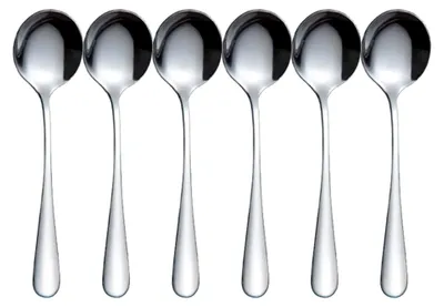 Produktbild von Suppenlöffel aus Edelstahl, 6 Stück, langer Griff, für Zuhause, Küche und Restaurant