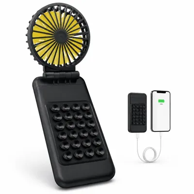 Produktbild von Diyarts Powerbank 10000 mAh, mit tragbaren Ventilator, Saugnapf, 3 einstellbare Geschwindigkeiten