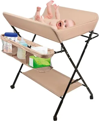 Produktbild von Baby Commode - Pflegetisch - Baby Care - Faltdesign - 80 x 66 x 98 cm - Hellrosa