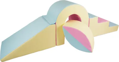 Produktbild von Velinda Lernspielzeug Satz Schaumstoffblöcke 4 l mit kleinem Steg rosa, blau, gelb